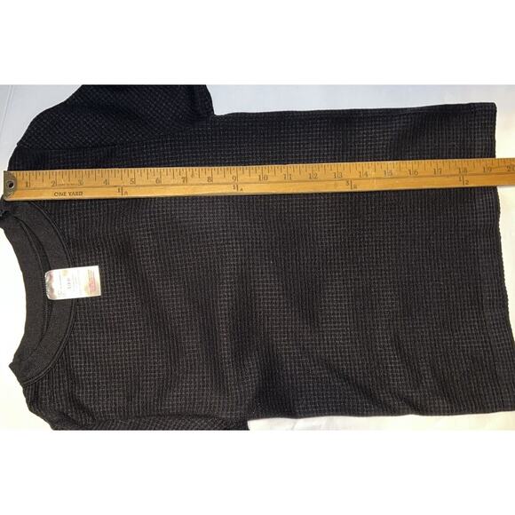 Time and Tru Waffle Knit Shirt, Women's Size S Black - Picture 4 of 5